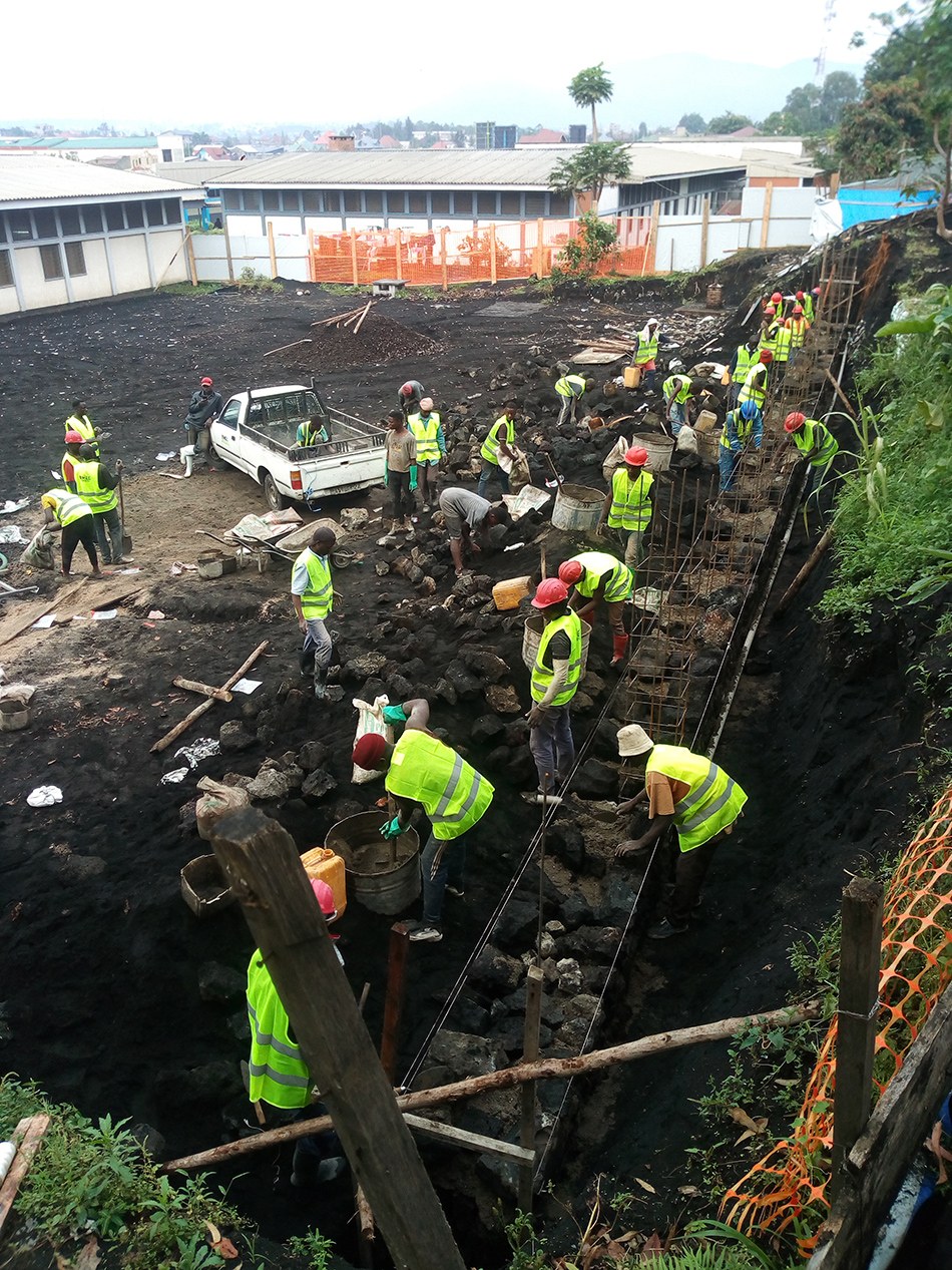 Murs de soutènement à l’Hôpital provincial de Goma — vue 2